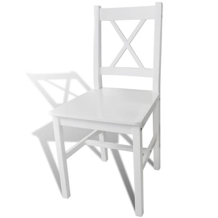 Promo“Chaises à Manger Lot de 6 Blanc Pinède 41 5 x 41 cm en bois pour Salle à Manger et Cuisine 286506