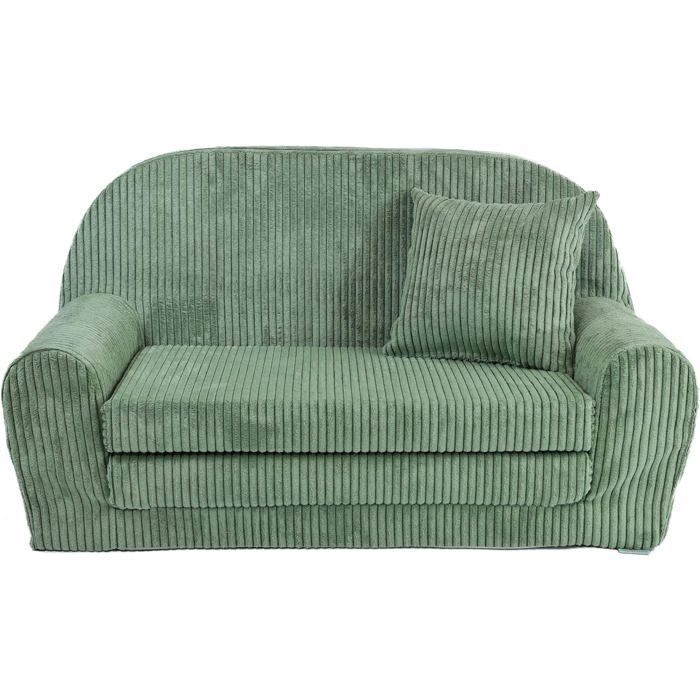 FORTISLINE Canapé enfant dépliable velours 78x45x40 cm couchage 104 cm housse amovible lavable Oeko-TEX FORTISLINE Canapé enfant dépliable velours 78x45x40 cm couchage 104 cm housse amovible lavable Oeko-TEX