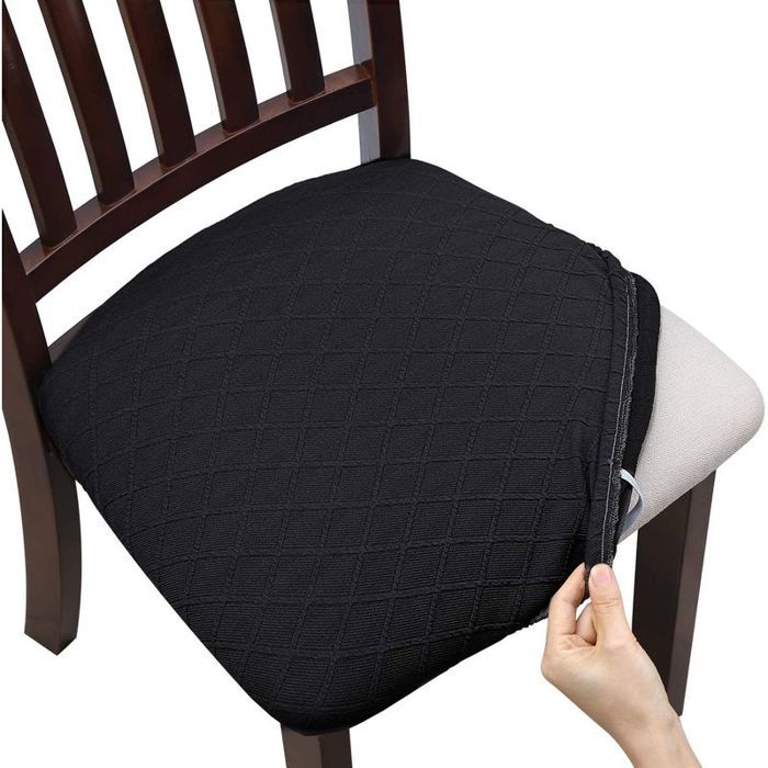 4 housses chaises jacquard imperméables lavables protection élégante.
