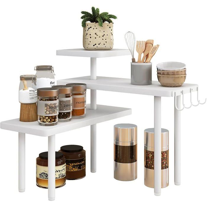 Étagère angle à 3 niveauxPorte epices CuisineBnc TLJ023W  Étagère Cuisine Étagere a epices Bnc 1 Pack 1 PACK (IM MEUBLE A EPICES