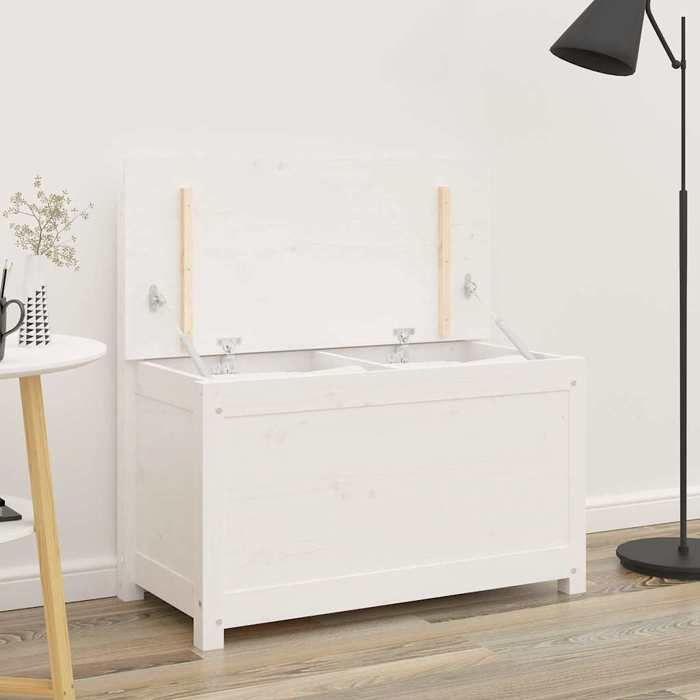 Blanc Banc Blanc 80x41x77 cm Bois de pin massif - Meuble Banc @49218