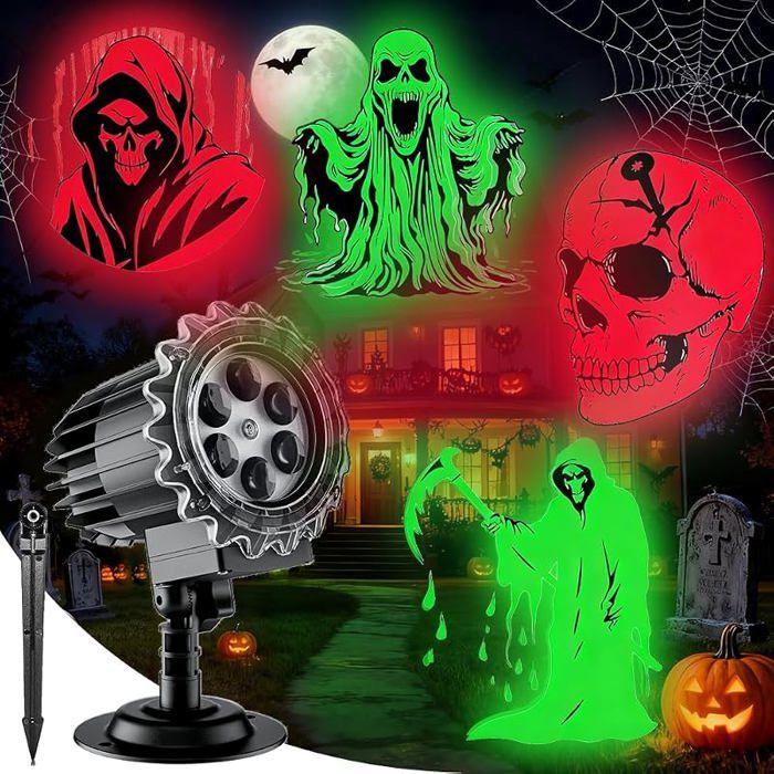 Projecteur extérieur 3D dynamique pour Halloween Lampe de projection LED extérieure Régge à 180° Pro PROJECTEUR LASER EXTERIEUR NOE