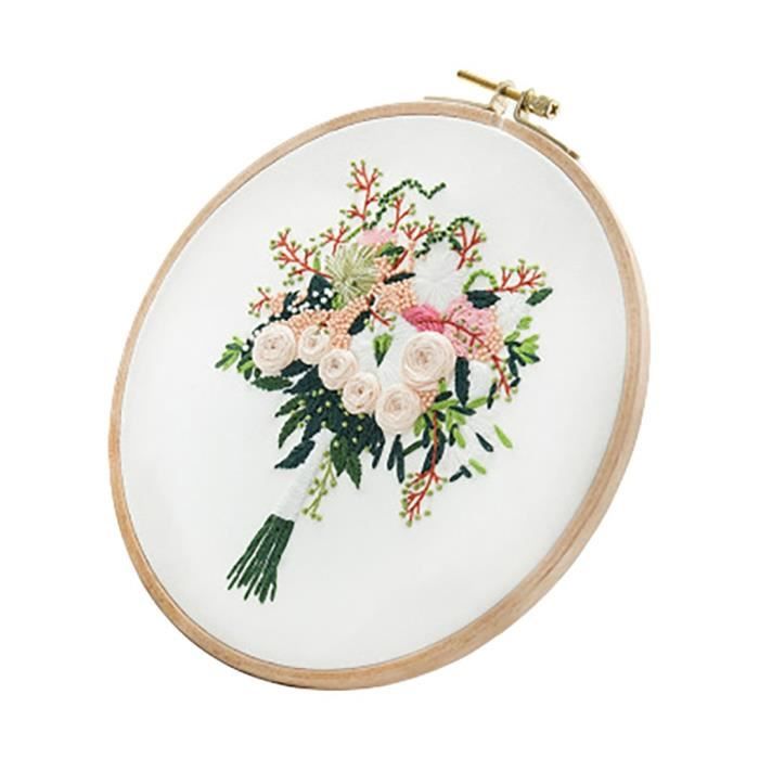 Gamme complète de tissu de broderie estampé au point de croix avec kit floral c43020 Cdiscount