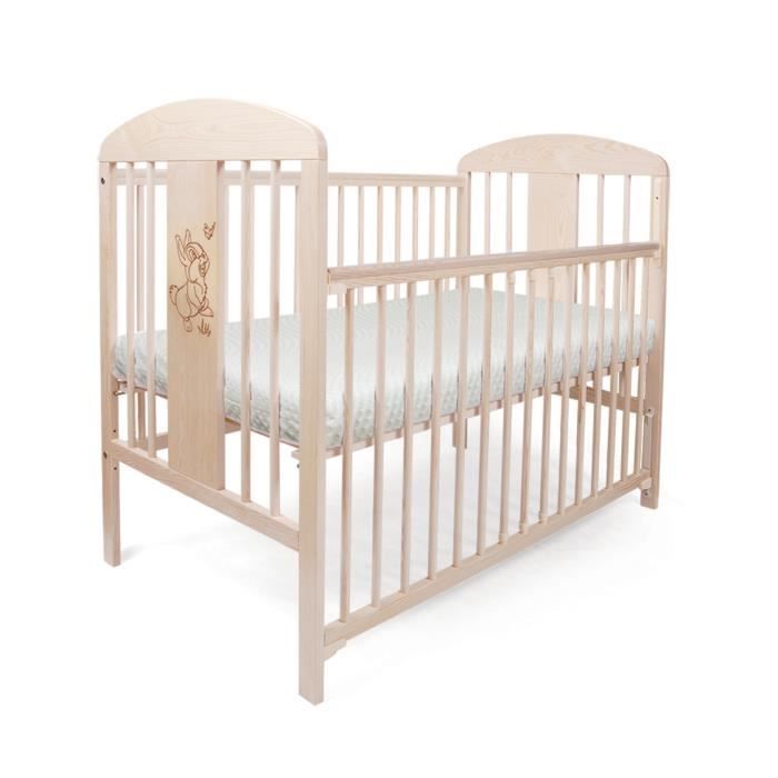 Lit bébé avec barrière coulissante + matelas - Sans marque | Beebs