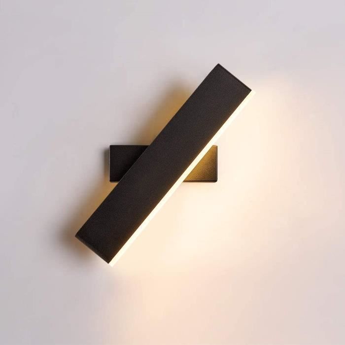 Applique Murale LED moderne - Goeco - Angle réglable - Lumière douce - Noir