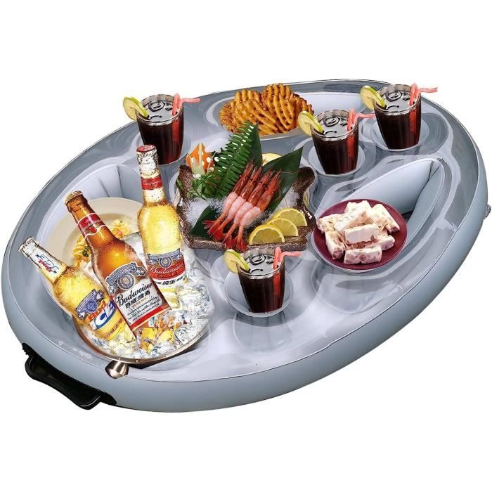 Porte-boisson Flottant Porte-Boisson de Piscine avec 5 Trous Plateau Flottant pour Fête à la Piscine