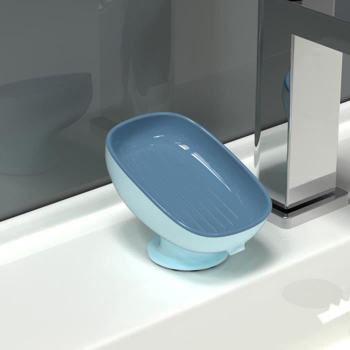Lot De 2 Porte-Savons En Silicone Avec Drain | Support Pour Éponge Et Savon | Blanc Et Gris Pour Cuisine, Salle De Bain