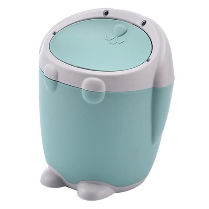 Poubelle De Bureau Avec Porte-stylo - Petit Format 7,8x9x15 Cm, Polypropylène, Clair/bleu/noir - Déco Mignonne Rangement