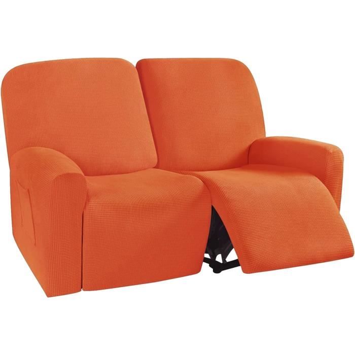 Housse De Fauteuil Relax JHLD 6 Pièces - Élastique Polyester, Poche Latérale, Pour Canapé 2 Places, Motif Imprimé
