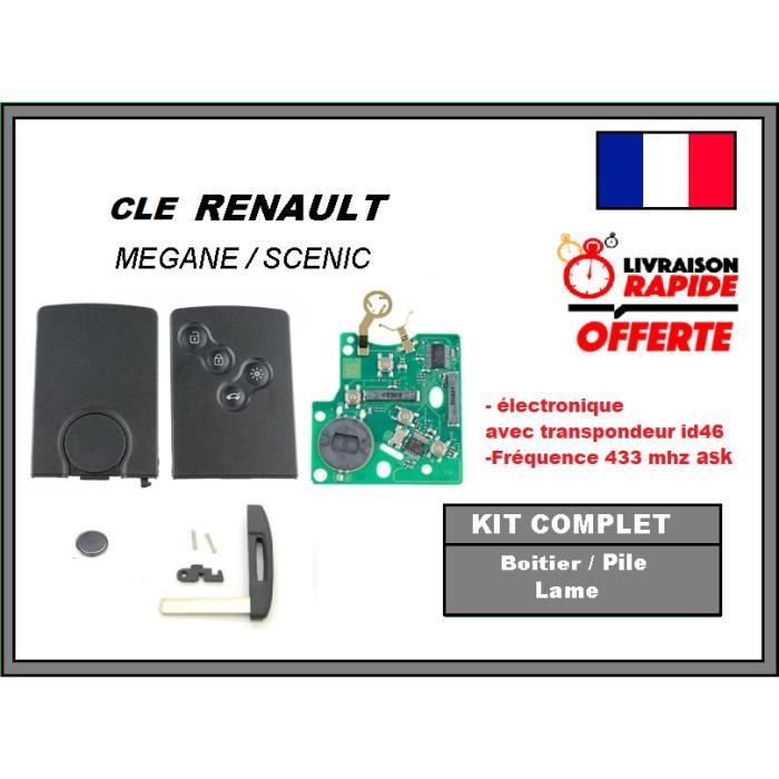 Clé électronique Vierge Compatible Renault Laguna 2, Espace 4, Vel Satis - Carte Clé De Remplacement Neuve