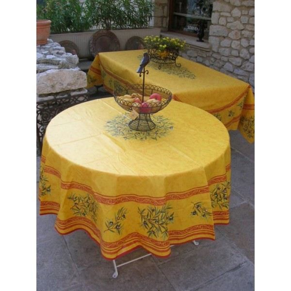 Nappe coton enduit ronde - Achat / Vente pas cher