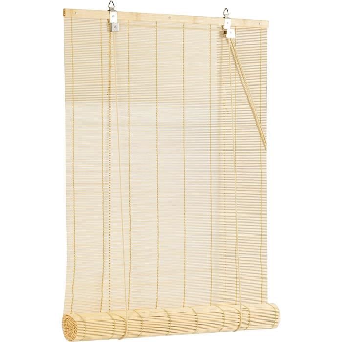 Store Enrouleur en Bambou Naturel pour intérieur, 120 x 160 cm, Store