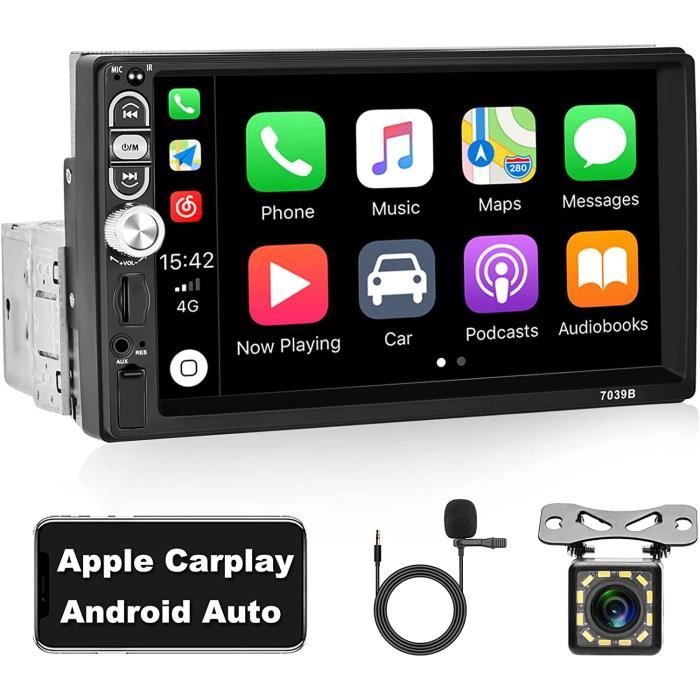 Autoradio CarPlay 1 DIN - 6.86 Pouces HD Ecran Tactile Car