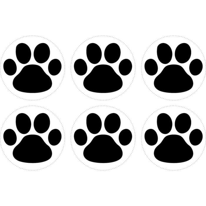 6x Autocollant sticker voiture patte chien chat - Cdiscount Maison