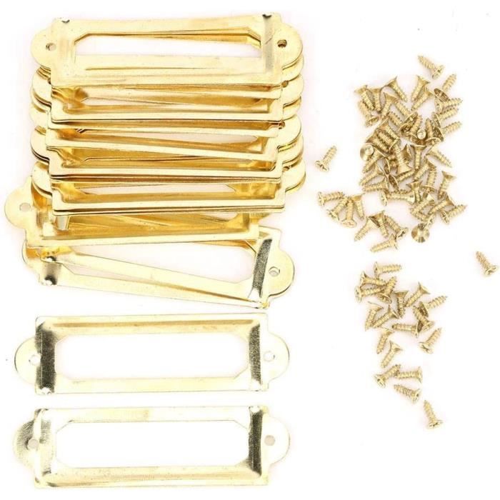50 étiquettes Porte-nom Métal Ton Or - Neuf, Marque Uxcell, Pour Tiroirs, Portes, Etc.