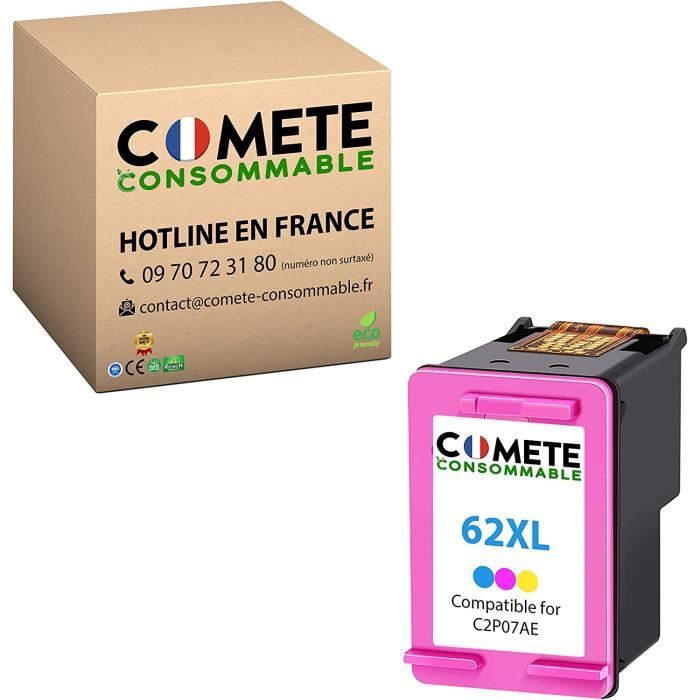 Cartouche D'encre Couleur Compatible HP 62XL - Marque NOPAN-INK - Neuf Sous Blister