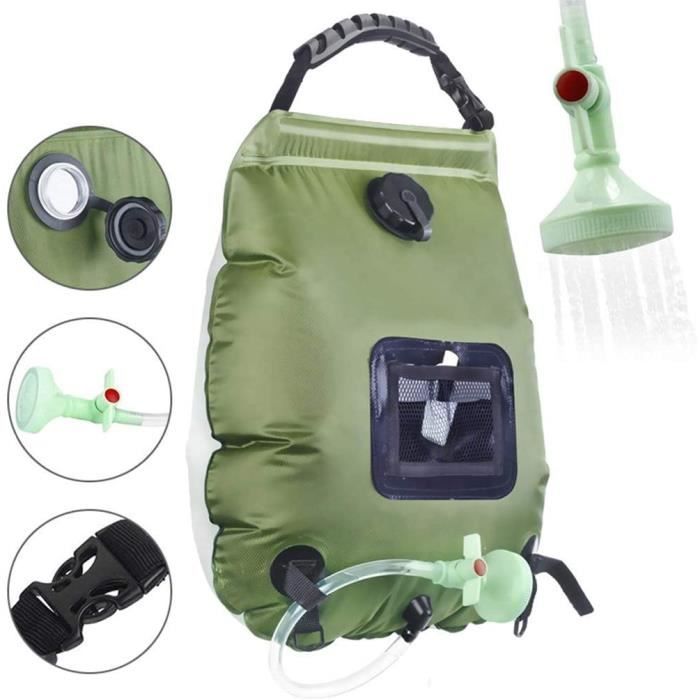 Kit Tente Douche Solaire Pop-up Instantanée - 2 Pièces, 5 Gallons, Verte, Pour Camping Et Plage