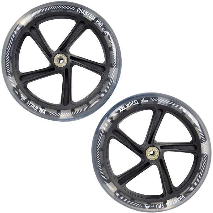 Wanjorlay 2 Pièces Roues Scooter 100mm Vert - Aluminium CNC Avec Roulements PU Résistant