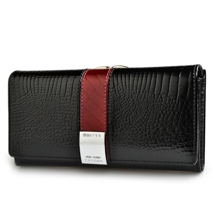 FORRICA Portefeuille Femme Élégant Cuir Véritable - Grande Capacité Avec Bracelet, Bleu