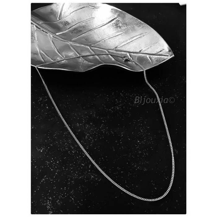 Chaîne de cou - Bijouxia - Maille Gourmette - 50 cm - Acier Inoxydable 316L - Argenté