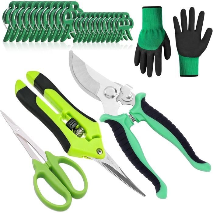 Lot De 2 Sécateurs De Jardin POXIAOER - Lame Acier Inoxydable Pour Plantes, Fruits Et Fleurs