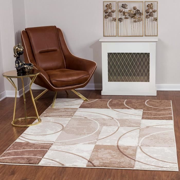 Capri Tapis Extérieur Terrasse Balcon Patio Jardin D'Hiver Cuisine Design Moderne Gris Marron