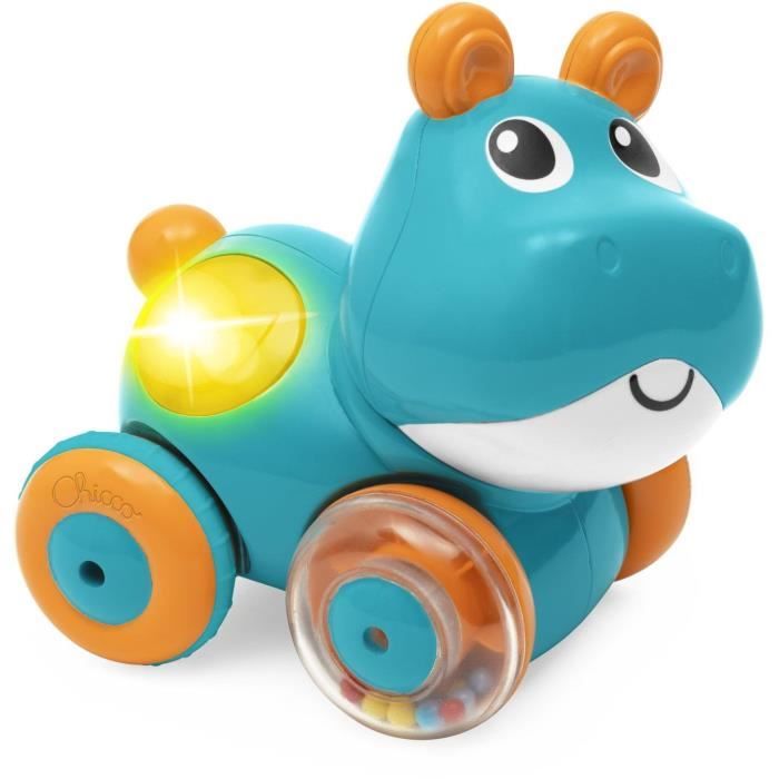 Chicco Hippo Sprint&Go Game Animal électronique Marche arrière avec mélodies Sons et lumières Stimulation à Ramper Roues en Caoutchouc 6 36