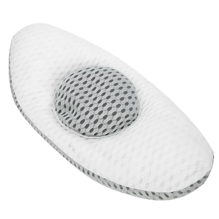 RESTCLOUD Coussin de soutien lombaire réglable en mousse à mémoire de forme pour soulager les douleurs lombaires, pour dormir, pour lit et chaise avec 2 coussinets d'insertion, gris lune