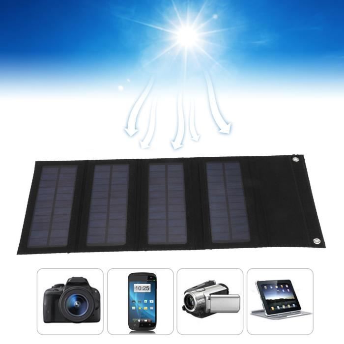Chargeur Panneau Solaire Pliable 40W - Monocristallin QC Charge Rapide Camping