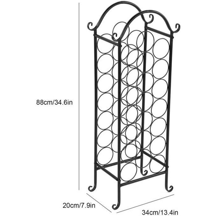 Casier à vin en métal casier à vin sur pied 21 bouteilles debout libre