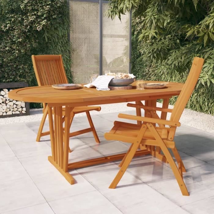 VIE Table de jardin 200x100x75 cm Bois deucalyptus solide A316072 92428
