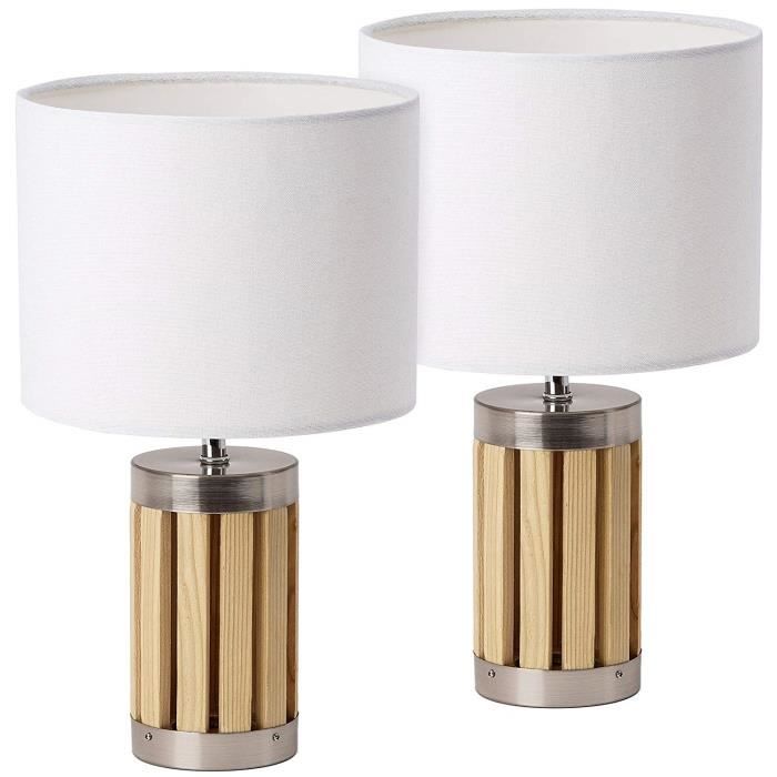 BRUBAKER - Lampe de table/de chevet - Lot de 2 - Design moderne - Hauteur 33 cm