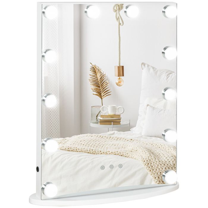 Miroir Maquillage Lumineux, Miroir Led, Miroir Coiffeuse Éclairé Avec  Lumineux 3 Couleurs, Miroir Hollywood Grand, 60X50Cm, [x267] - Cdiscount  Maison