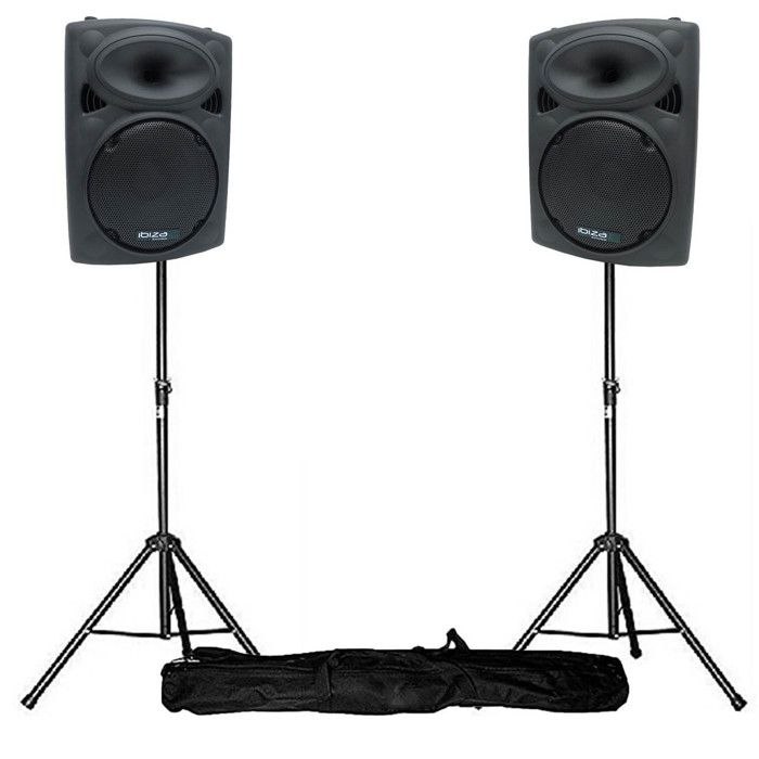 Enceintes amplifiées 8 20cm 400W USB/SD/BT+ pieds SLK08BT