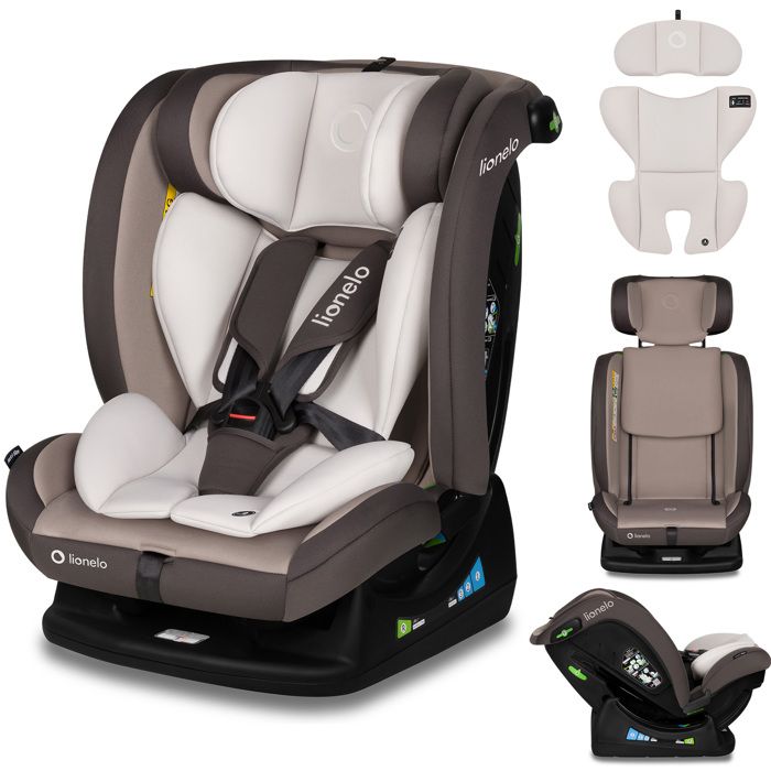 Siège-auto bébé évolutif LIONELO Aart i-Size - 40-150 cm - De 0 à 36 kg - Soutien lombaire - Groupe 0+/1/2/3 - Beige