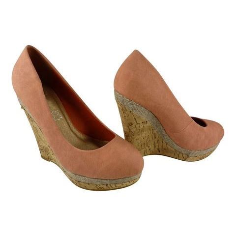 chaussure compensee rose poudré