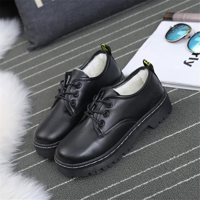 Derbies Femme Marque De Luxe Chaussure Cuir Couleur Unie LéGer Classique  Loisirs 35-40 Noir - Cdiscount