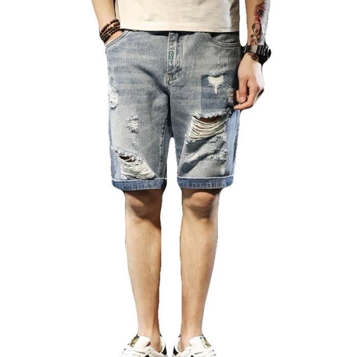 Bermuda Homme Bermuda en jean Short de trou Short de grande taille Bermuda Hommes