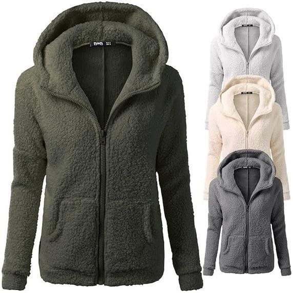 Sweat à Capuche Zippé Femme - Uni, Matières Mélangées - Taille Regular à Plus