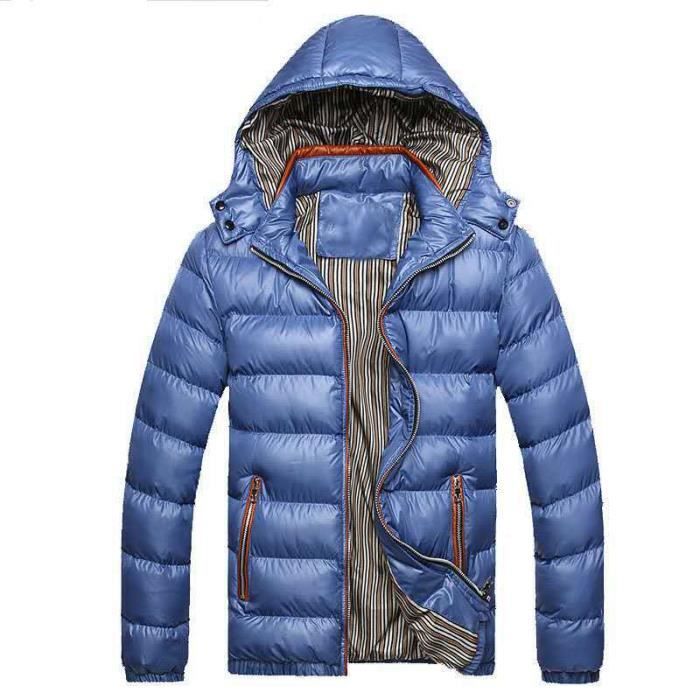 Doudoune Bleu Homme Doudoune Fine Doudoune Mode Doudoune de Marque Doudoune Capuche Doudoune Chaude Hommes