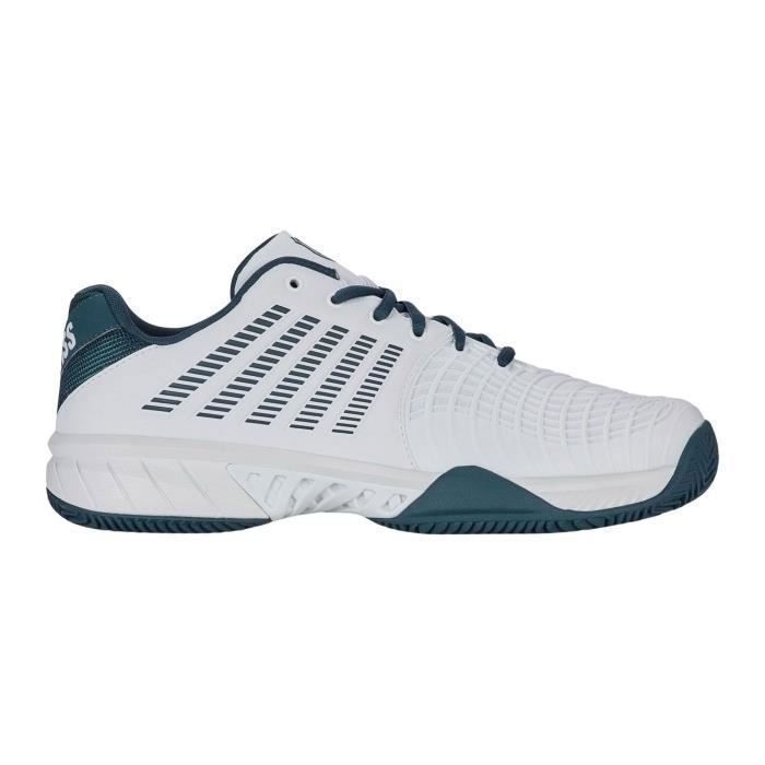 Chaussures de Tennis - K-SWISS - Express Light 3 Clay - Blanc - Bleu - Homme Chaussures de Tennis - K-SWISS - Express Light 3 Clay - Blanc - Bleu - Homme