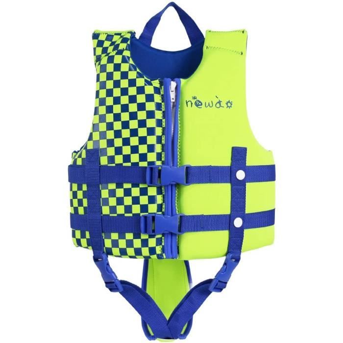 Gilet Natation Enfant Petiyark – Néoprène & EPE – Sangle Entrejambe Réglable – Fermeture Éclair – Tailles 2-6 Ans