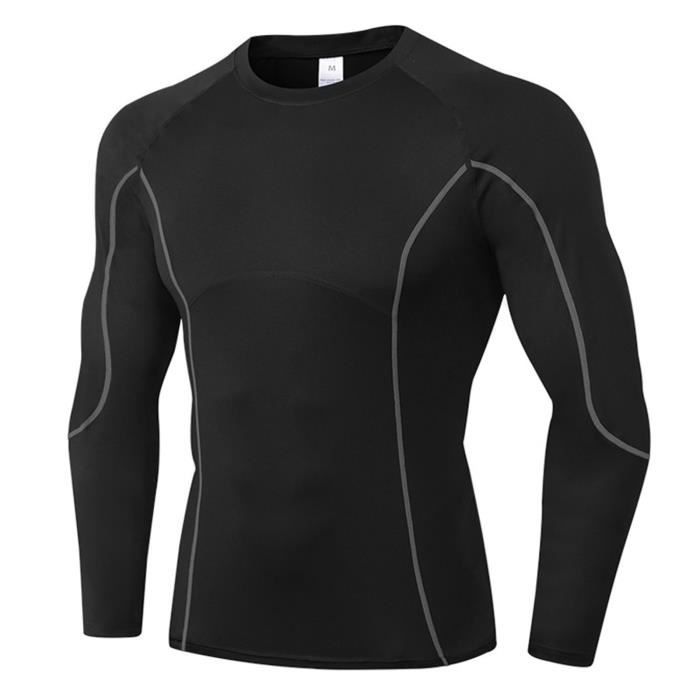 Hommes Fitness Sports O-cou Stretch Top à séchage rapide T-shirt