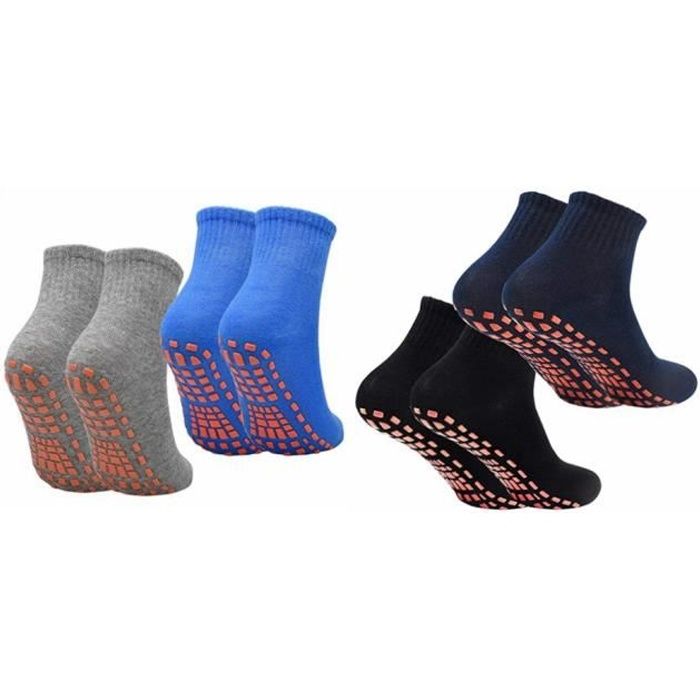 Chaussettes Antidérapantes Pilates Yoga - Semelle Grip Silicone, Taille Unique, 2 Paires - Pour Femme Et Homme