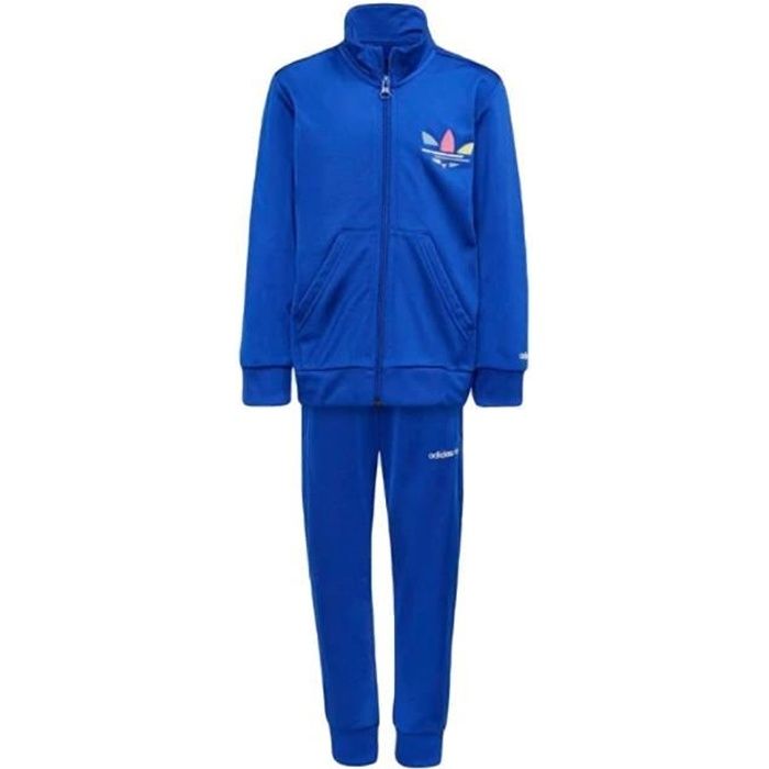 Survetement Garcon Adidas Tracksuit Bleu Coupe reguliere Col montant Poches kangourou Bleu Cdiscount Pret a Porter