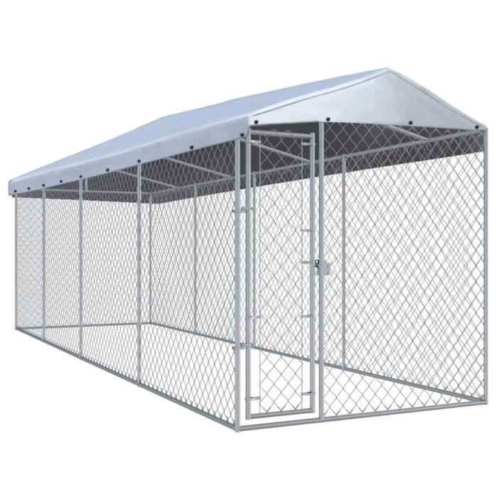 Chenil Exterieur Niches Enclos Pour Chiens Chat Avec Toit Pour Chiens 7 6x1 9x2 4 M Cdiscount Animalerie