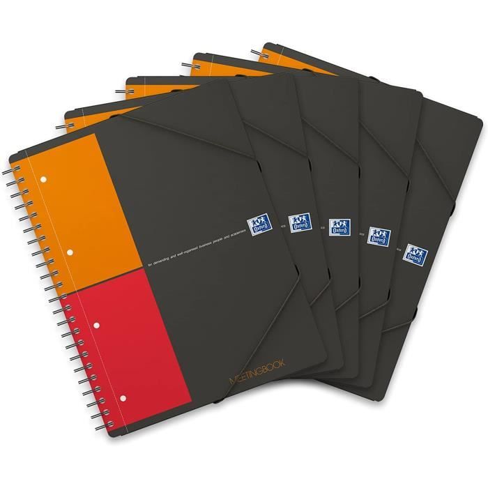 Lot De 3 Bloc-notes Oxford A6 - Couverture Orange - Idéal Pour Notes Rapides Et Listes