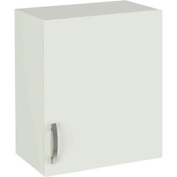 meuble haut de cuisine 1 porte coloris blanc - hauteur 70 x longueur 60 x profondeur 33 cm