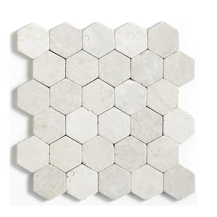 Mosaïque Marbre Naturel Gris Clair – 10 Plaques, Pierre, Cuisine, Neuve