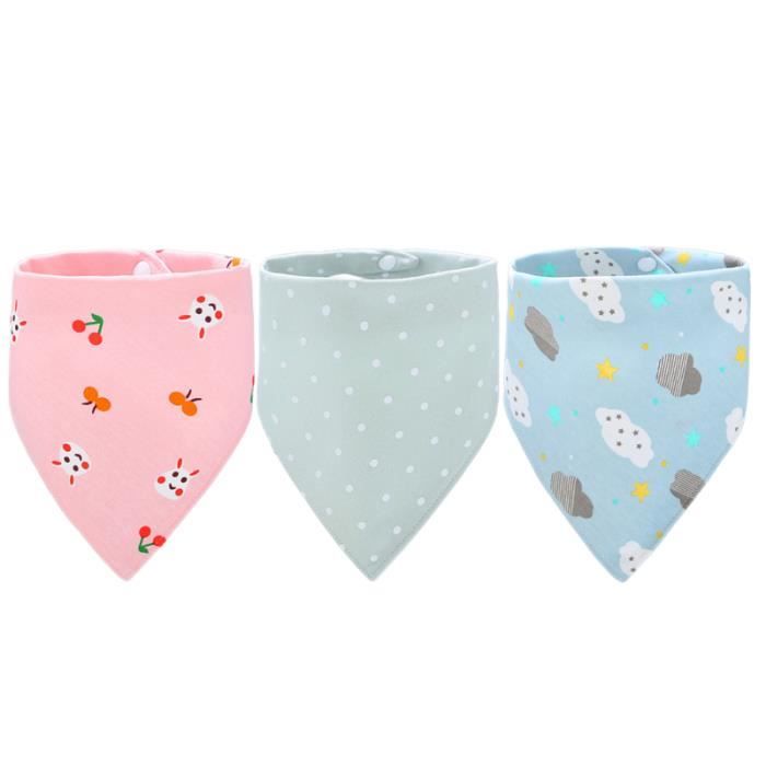 3 Pieces Bebe Bandana Bavoirs Fille Pour Baver Dentition Coton Hypoallergeniques Super Absorbants Cadeau De Naissance Bavoir Cdiscount Puericulture Eveil Bebe